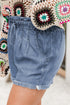 High Waist Lace Up Raw Hem Plus Size Denim Shorts
