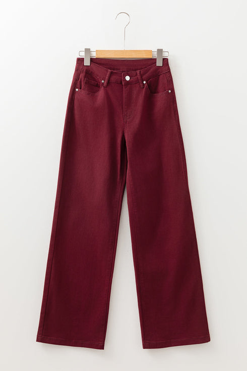 High Waist Loose Straight Wide Leg Casual Jeans