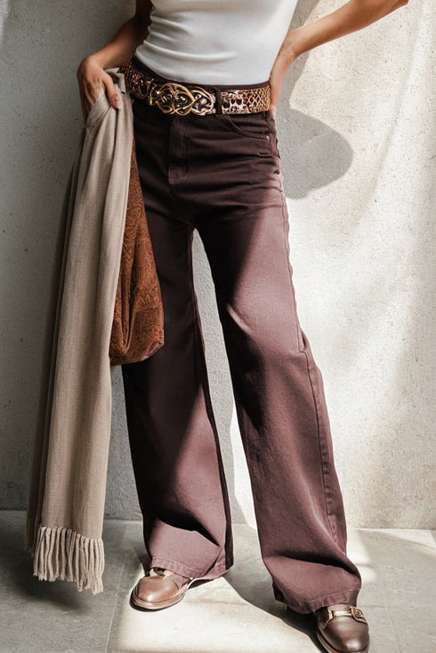 High Waist Loose Straight Wide Leg Casual Jeans