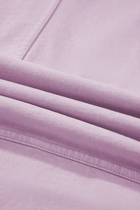 High Waist Mineral Wash Exposed Seam Drawstring Wide Leg Pants