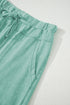 High Waist Mineral Wash Exposed Seam Drawstring Wide Leg Pants
