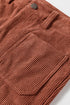 High Waist Square Pocket Western Corduroy Pants