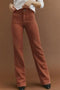 High Waist Square Pocket Western Corduroy Pants