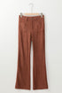 High Waist Square Pocket Western Corduroy Pants
