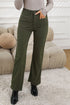 High Waist Square Pocket Western Corduroy Pants