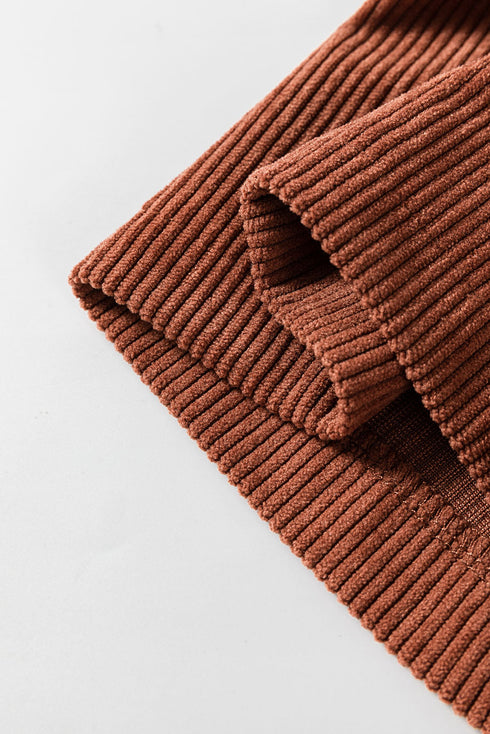 High Waist Square Pocket Western Corduroy Pants