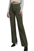 High Waist Square Pockets Corduroy Pants
