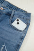High Waist Star Applique Cropped Wide Leg Jeans