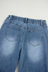 High Waist Star Applique Cropped Wide Leg Jeans