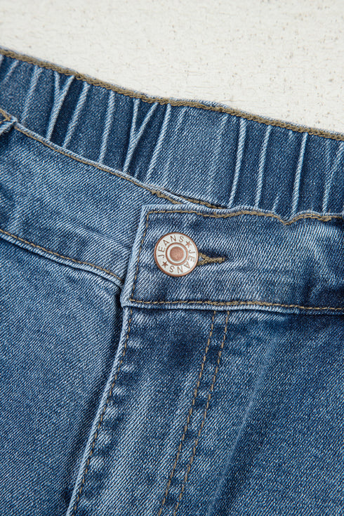 High Waist Star Applique Cropped Wide Leg Jeans