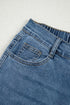 High Waist Star Applique Cropped Wide Leg Jeans