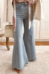 High Waist Stretch Denim Button Zip Fly Bell Bottom Jeans