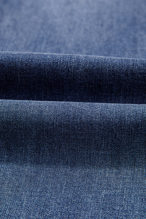 High Waist Stretch Denim Button Zip Fly Bell Bottom Jeans