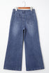 High Waist Stretch Denim Button Zip Fly Bell Bottom Jeans