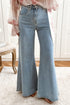 High Waist Stretch Denim Button Zip Fly Bell Bottom Jeans
