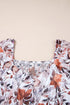 High Waist Sweetheart Neck Long Sleeve Floral Dress