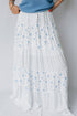 High Waist Tiny Floral Print Bohemian Patchwork Maxi Skirt