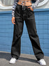 High Waist Wide Leg Cargo Pants with Utility Pockets