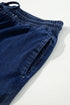 High Waist Wide Leg Drawstring Denim Bottoms