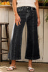 High Waisted Center Seam Wide Leg Cropped Denim Jeans