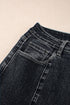 High Waisted Center Seam Wide Leg Cropped Denim Jeans