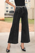 High Waisted Center Seam Wide Leg Cropped Denim Jeans