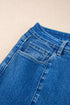 High Waisted Center Seam Wide Leg Cropped Denim Jeans