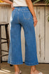 High Waisted Center Seam Wide Leg Cropped Denim Jeans
