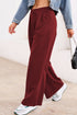 High Waisted Lace Up Front Wide Leg Pants