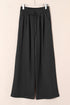 High Waisted Lace Up Front Wide Leg Pants