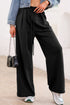 High Waisted Lace Up Front Wide Leg Pants
