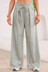 High Waisted Lace Up Front Wide Leg Pants