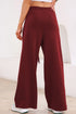 High Waisted Lace Up Front Wide Leg Pants