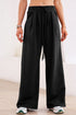 High Waisted Lace Up Front Wide Leg Pants
