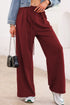 High Waisted Lace Up Front Wide Leg Pants