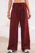 High Waisted Lace Up Front Wide Leg Pants