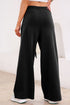 High Waisted Lace Up Front Wide Leg Pants