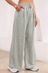 High Waisted Lace Up Front Wide Leg Pants