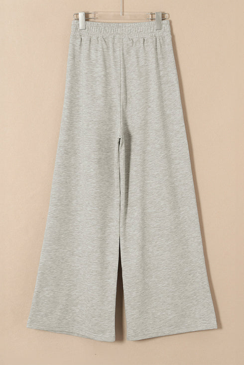 High Waisted Lace Up Front Wide Leg Pants