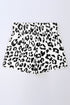 High Waisted Leopard And Checkered Print Athletic Casual Shorts