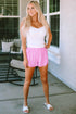 High Waisted Leopard And Checkered Print Athletic Casual Shorts