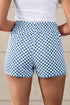High Waisted Leopard And Checkered Print Athletic Casual Shorts