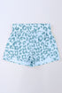High Waisted Leopard And Checkered Print Athletic Casual Shorts