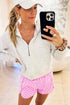 High Waisted Leopard And Checkered Print Athletic Casual Shorts