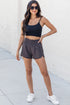 High Waisted Leopard And Checkered Print Athletic Casual Shorts