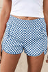 High Waisted Leopard And Checkered Print Athletic Casual Shorts