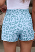 High Waisted Leopard And Checkered Print Athletic Casual Shorts