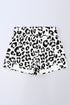 High Waisted Leopard And Checkered Print Athletic Casual Shorts
