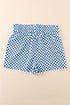 High Waisted Leopard And Checkered Print Athletic Casual Shorts