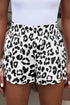 High Waisted Leopard And Checkered Print Athletic Casual Shorts
